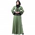 Polka dotted designer abaya- Green Polka dotted designer abaya- Green